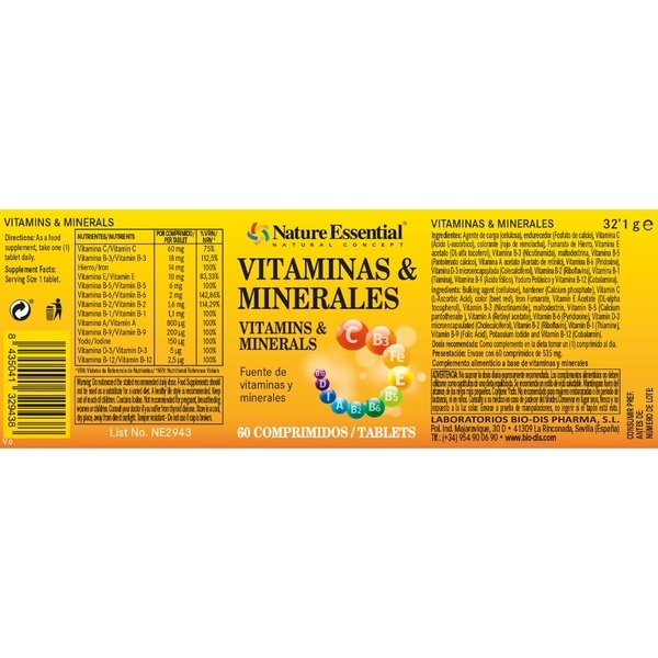 Nature Essential Vitaminas & Minerales 60 comprimidos